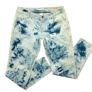 Hang Ten Acid Wash Faded “80’s” Lowrise Skinny Ankle Zip Hem Stretch Jean Size 9